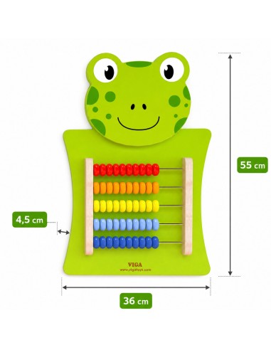 Wooden manipulation board with a Viga frog abacus - Montessori learning