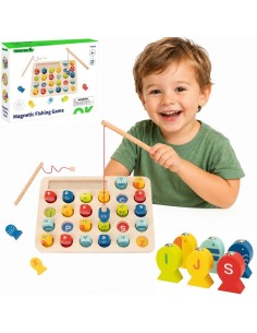 Tooky Toy Wooden Fishing Game with Letters 29 pcs.