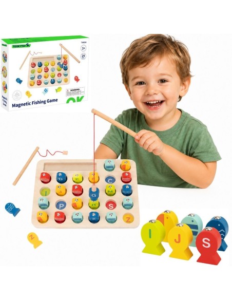 Tooky Toy Wooden Fishing Game with Letters 29 pcs.