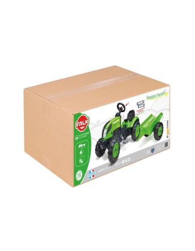FALK Country Farmer Pedal Tractor Green 2-5 Years with Trailer