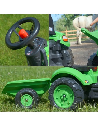 FALK Country Farmer Pedal Tractor Green 2-5 Years with Trailer