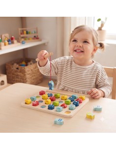 Tooky Toy Wooden Fishing Game with Letters 29 pcs. 2