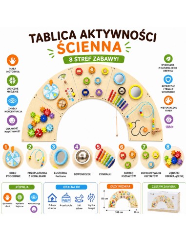 Viga Sensory Arc Wall Manipulation Board - Montessori Set