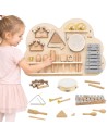 VIGA Wooden Music Board with 12 Percussion Instruments