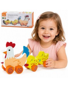 VIGA traukimo rinkinys su vištute ir viščiukais 36 cm – smagiai!