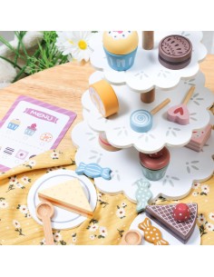 TOOKY TOY Sweets Platter Wooden Stand for Cupcakes and Cakes 2