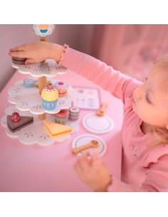 Saldumynų padėklas medinis stovas bandelėms / pyragaičiams ir tortams Tooky Toy 2