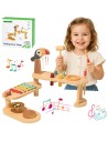 Tooky Toy Educational Music Table Wooden Instruments 8 pcs.