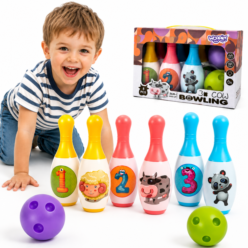 bowling loomad numbrid mäng – WOOPIE Bowling lastele loomad ja numbrid 8 tk. – arendav mäng lapsele