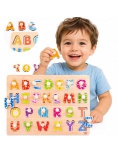 Wooden Alphabet Puzzle with Handles Tooky Toy - Learning and Play