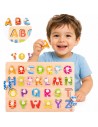Wooden Alphabet Puzzle with Handles Tooky Toy - Learning and Play