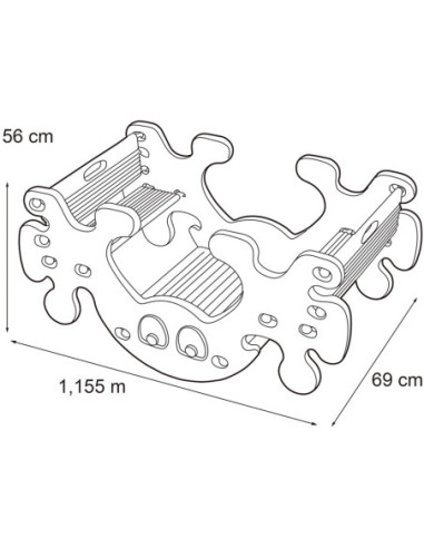 FEBER Duży stół piknikowy - bujak Ghost