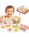 VIGA Wooden Puzzle Matching Numbers - Montessori Puzzle