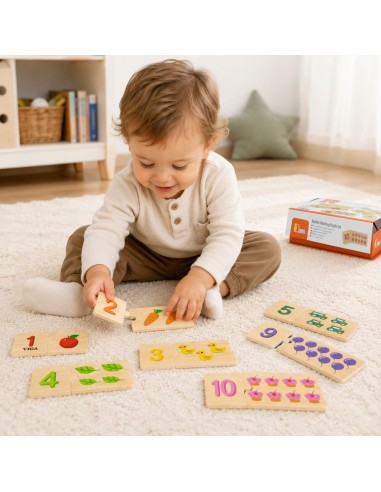 VIGA Drewniane Puzzle Dopasuj Liczby - Układanka Montessori