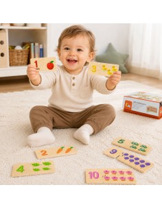 VIGA Wooden Puzzle Matching Numbers - Montessori Puzzle 2