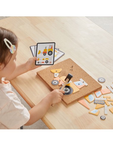 Viga Construction Vehicles Cork Nail Art - Creative Montessori Set