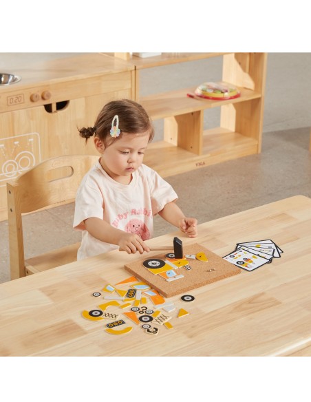 Viga Construction Vehicles Cork Nail Art - Creative Montessori Set