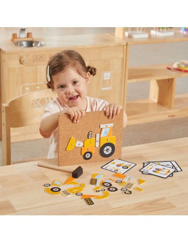 Viga Construction Vehicles Cork Nail Art - Creative Montessori Set
