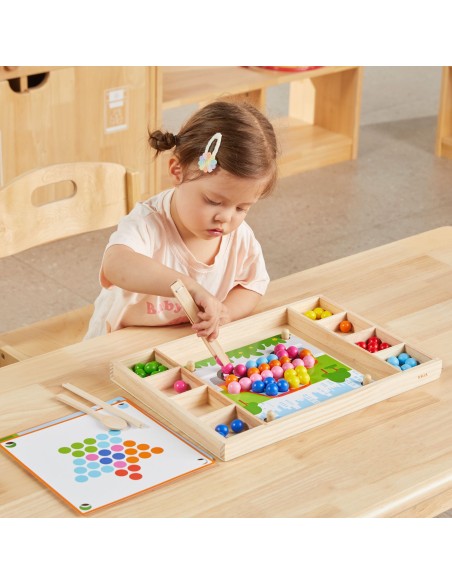 VIGA Wooden Ball Catch and Match Game - Montessori Puzzle