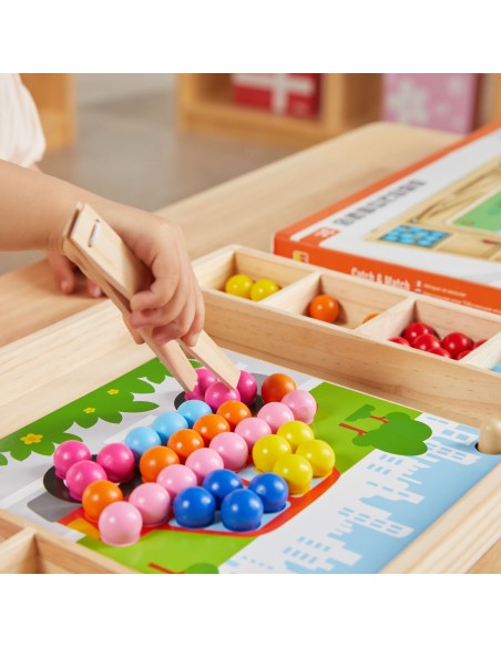 VIGA Wooden Ball Catch and Match Game - Montessori Puzzle