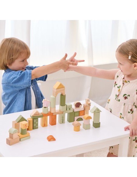 Holzbausteine VIGA PolarB Montessori - Tiere 50-tlg.