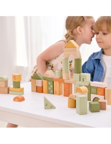 VIGA PolarB Montessori Wooden Blocks - Animals 50 pcs.