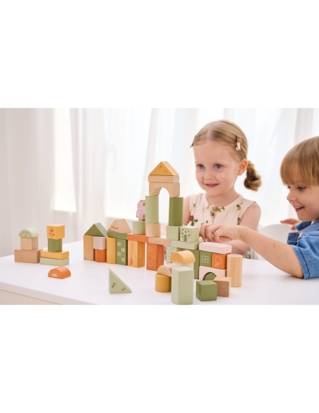 VIGA PolarB Montessori Wooden Blocks - Animals 50 pcs.