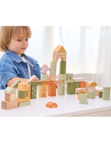 VIGA PolarB Montessori Wooden Blocks - Animals 50 pcs.