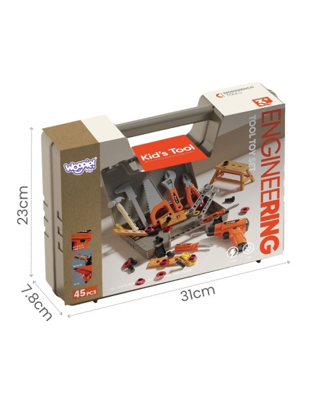 Little Handyman's Tool Set 45 pcs - Suitcase and Screwdriver