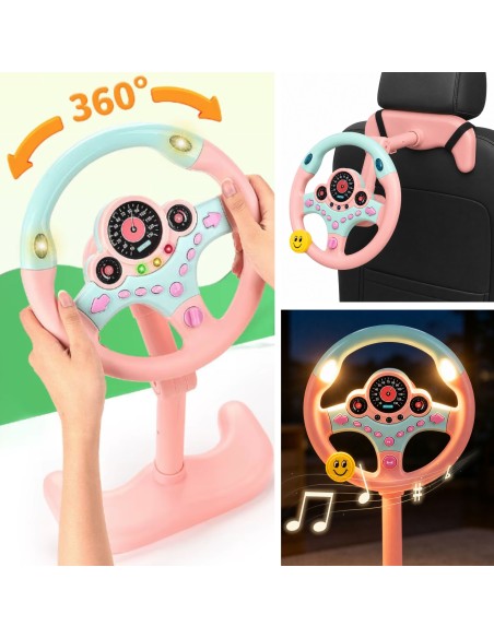 Interactive pink WOOPIE steering wheel - lights and sounds