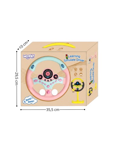 Interactive pink WOOPIE steering wheel - lights and sounds