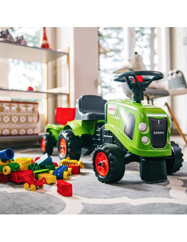 FALK Baby Claas Green Tractor with Trailer for Children 1+