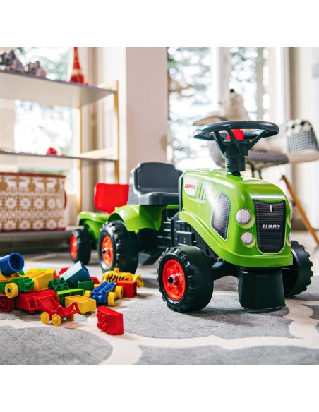 FALK Traktorek Baby Claas Zielony z Przyczepką dla Dzieci 1+