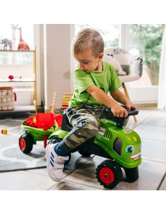 FALK Baby Claas Green Tractor with Trailer for Children 1+ 2