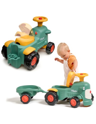 FALK Baby Maurice Green Vintage Tractor with Trailer 1+