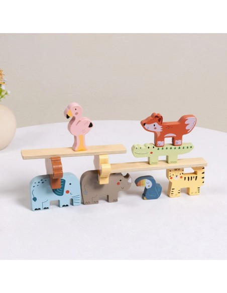 Wooden Animal Blocks Montessori TOOKY TOY - 9 pcs.