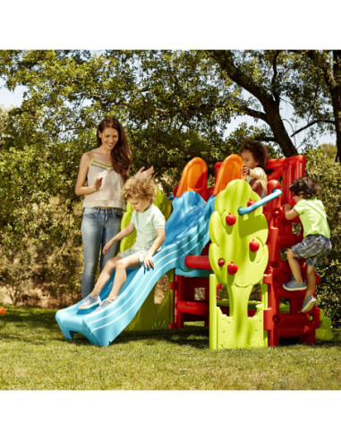 FEBER Plac zabaw ze zjeżdżalnią i stolikiem Wood House