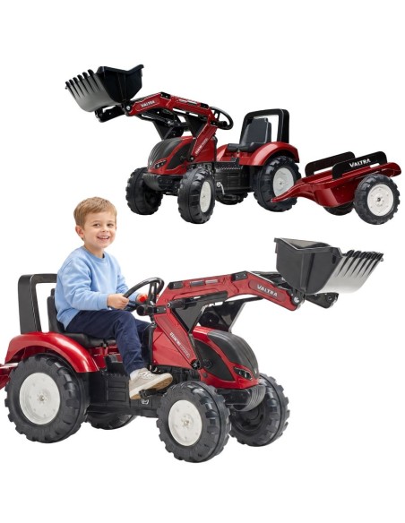 FALK Valtra Tractor Burgundy with Trailer and Bucket for 3+ years