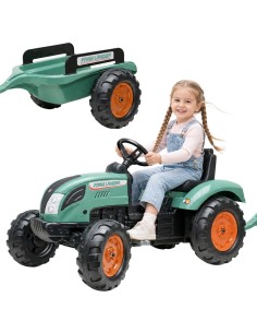 FALK Traktor Lander Zielony z Przyczepką dla Dzieci od 3 Lat