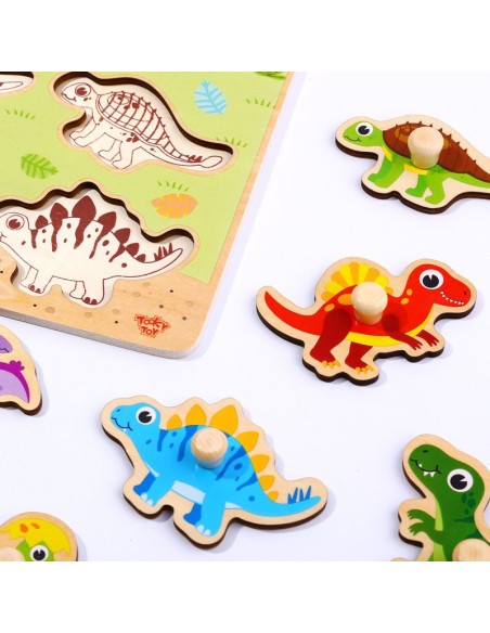 Holzpuzzle Dinosaurier von Tooky Toy – Entwicklung des Kindes