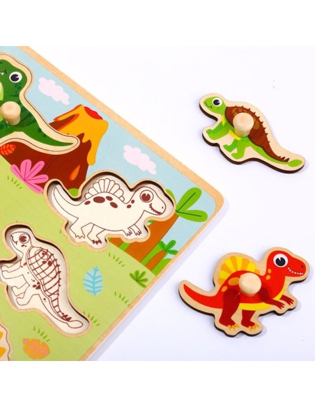 Holzpuzzle Dinosaurier von Tooky Toy – Entwicklung des Kindes