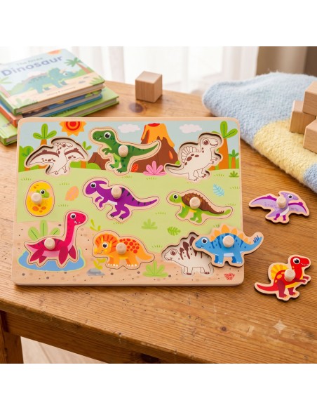Holzpuzzle Dinosaurier von Tooky Toy – Entwicklung des Kindes