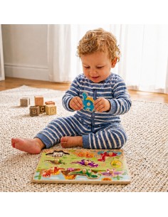 Medinis dinozaurų dėlionės žaislas „Tooky“ – mažylio raidai 2