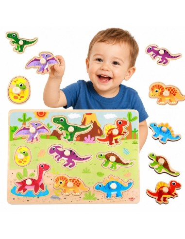Holzpuzzle Dinosaurier von Tooky Toy – Entwicklung des Kindes