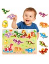 Wooden Dinosaurs Tooky Toy Puzzle - Toddler Development