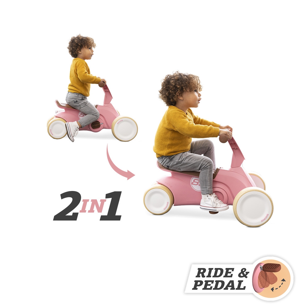 Go2 gokart jeździk rowerek 2w1 retro pink