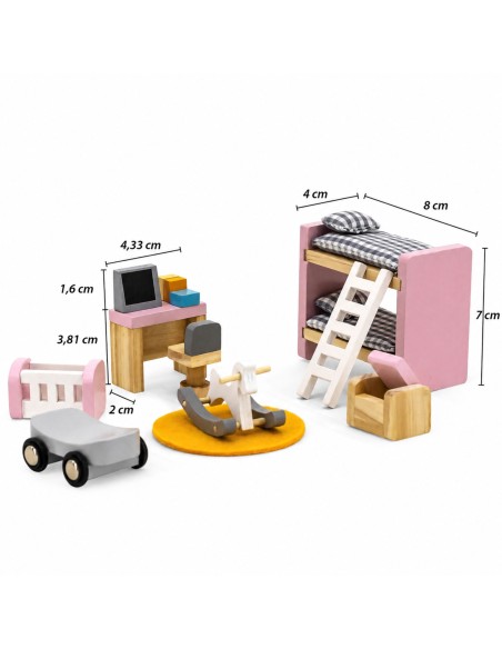 VIGA PolarB Möbel-Set für das Puppenhaus – Kinderzimmer