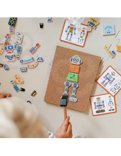Drewniana Przybijanka Roboty Viga - Kreatywny Zestaw Montessori 45 el. 2