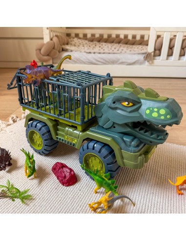 Dinozaurų sunkvežimis T‑Rex su figūrėlėmis – dinozaurų transporteris Woopie