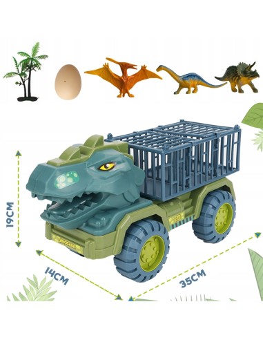 Dinozaurų sunkvežimis T‑Rex su figūrėlėmis – dinozaurų transporteris Woopie